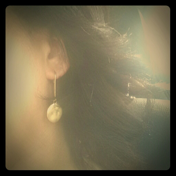 Paillette single gold plated drop earrings - Picture 1 of 1
