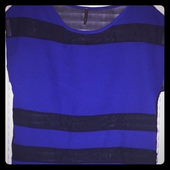Royal blue and black striped shirt