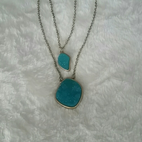 Beautiful Auqua Stone Layered Necklace