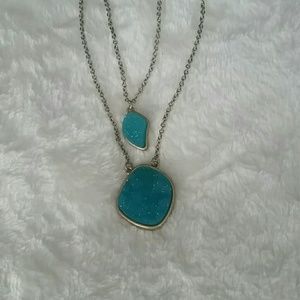 Beautiful Auqua Stone Layered Necklace