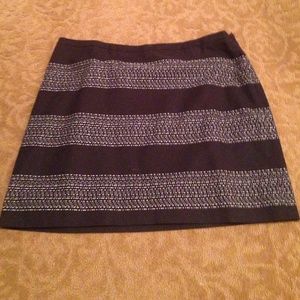 Loft White Stripe Black Skirt. Never worn.
