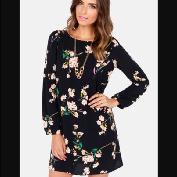 Honey Punch Navy Floral Dress