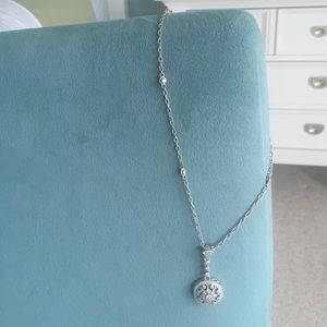 Judith Ripka striling and diamond necklace