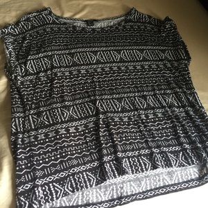 Tribal black and white cotton tee