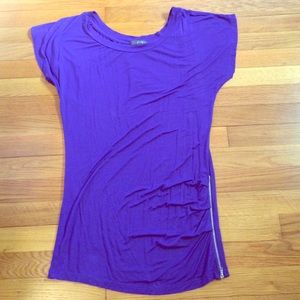 Dark purple stretchy long top