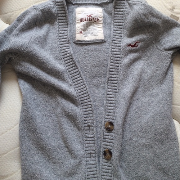 Grey Knit Hollister Cardigan