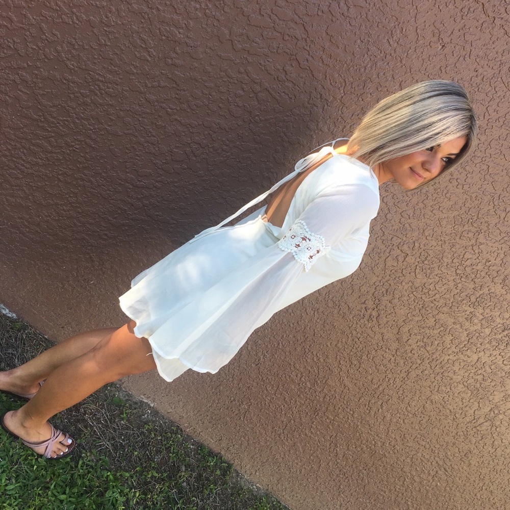 White crotchet dress 