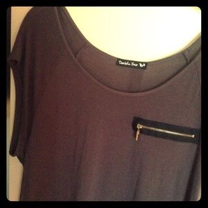 Grey Tunic with Zippered Pocket