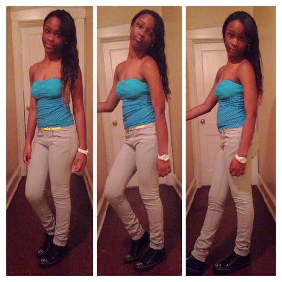 Blue halter top / boob tube