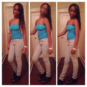 Blue halter top / boob tube