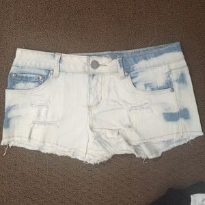 light & dark wash shorts