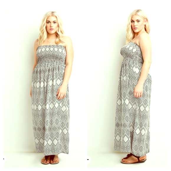 Strapless maxi dress