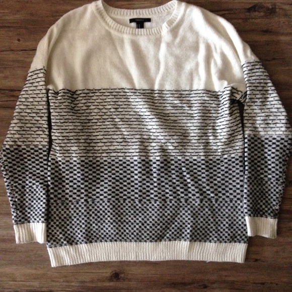 Cream with black stitch sweater