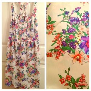 White and floral racer back dress