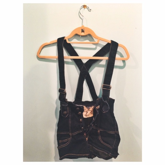 Denim button up overalls