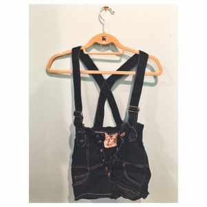 Denim button up overalls