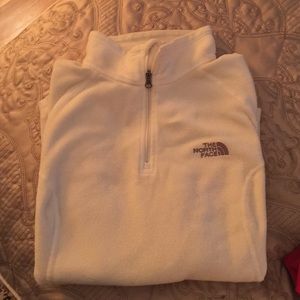 White north face pull over