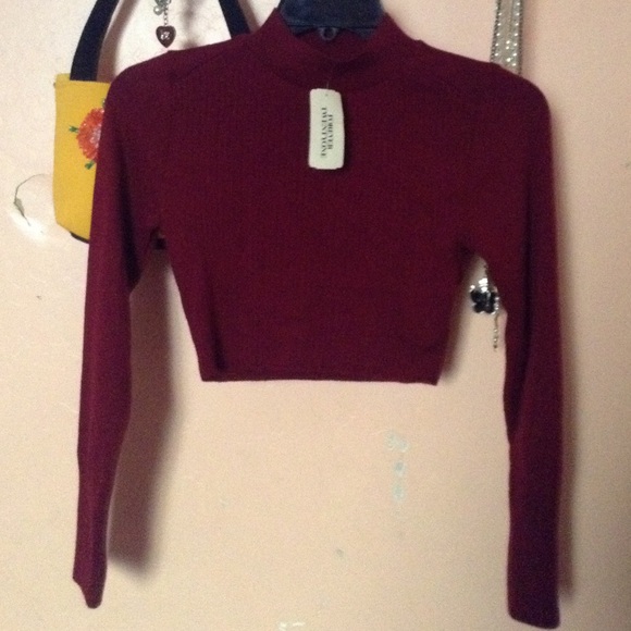 Cropped burgundy sweater