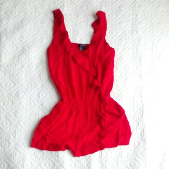 Red Flowy Romper