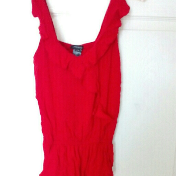 Red Flowy Romper - Picture 2 of 4