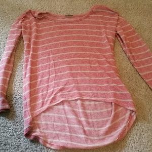 Orange and beige high low sweater