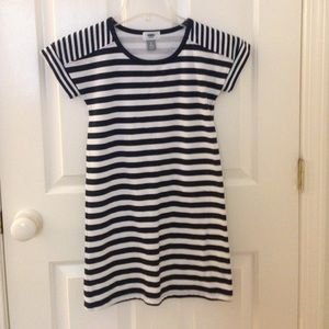Kids navy and white striped dress