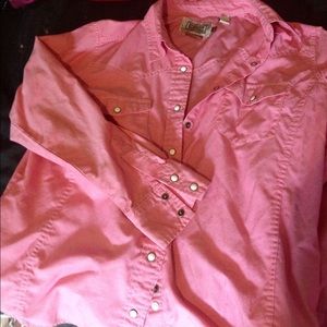 Pink button up long-sleeve