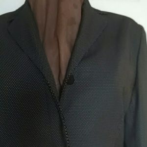 White checked black jacket