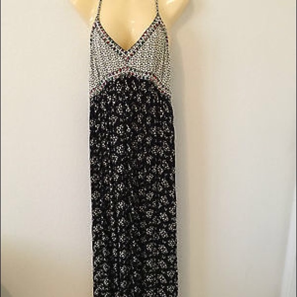 Love Sam Dresses & Skirts - LOVE SAM Halter Maxi Dress Embroidered Flowers