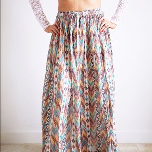 Free People Southwestern Flowing Maxi Skirt