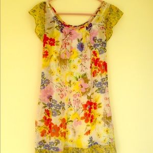 Yellow Floral Mini Dress
