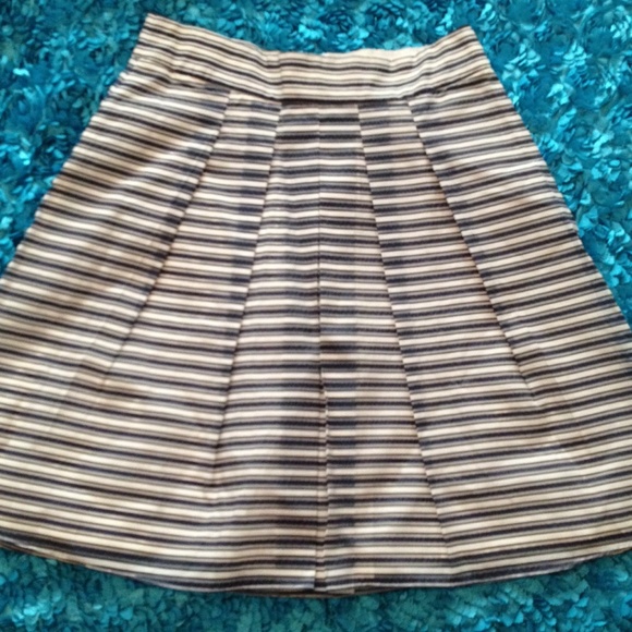 J Crew pleated striped skirt