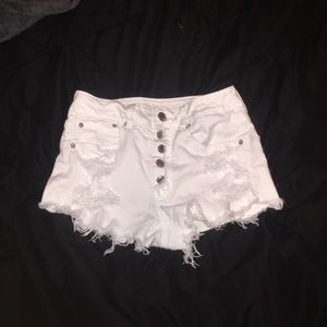 white high waisted shorts