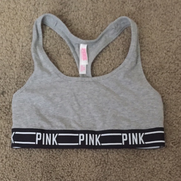 PINK VS Gray Logo Band Bralette
