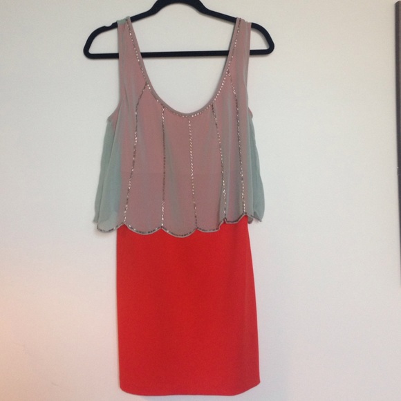Scallop overlay tank dress