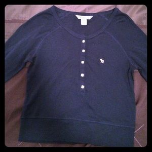 Navy blue cropped cardigan