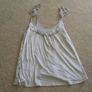 Grey tie tank top