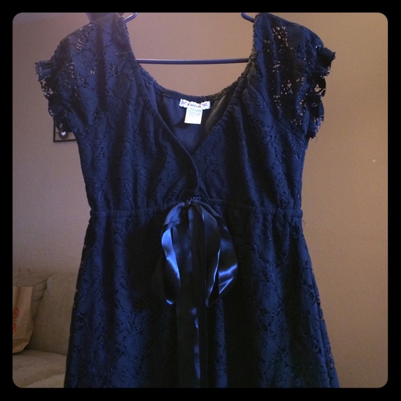 Black dress with black lace overlay