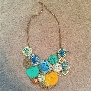 Gorgeous gold mint teal and Turquoise necklace