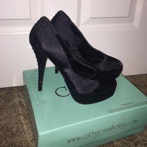 Cathy Jean pumps w glitter heel