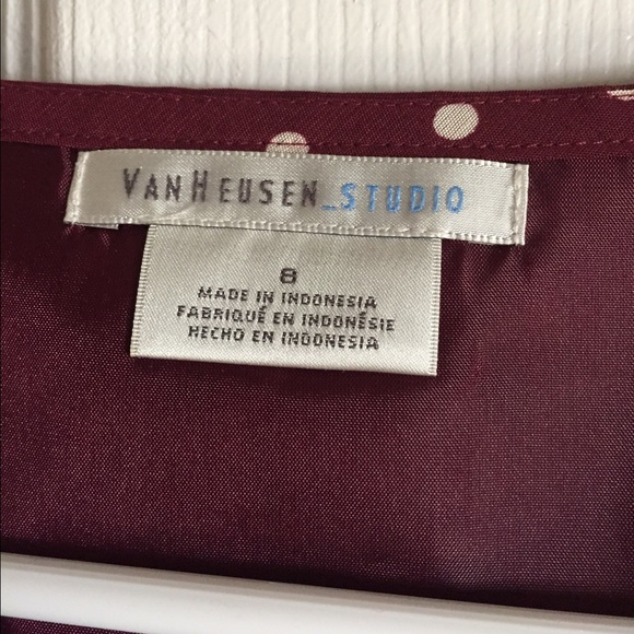 Van Heusen Maroon polka dot dress - Picture 3 of 3