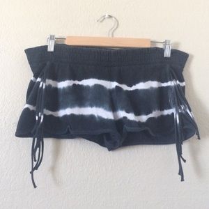 Tye dye fringe shorts