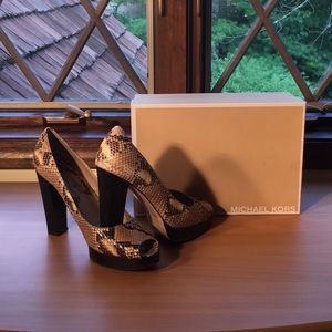 FINAL SALE - Michael Kors Python Peep-toe Pumps