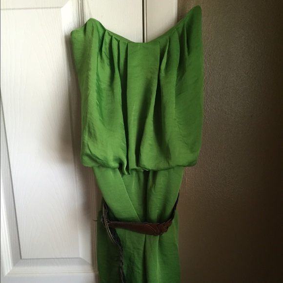 Strapless green dress