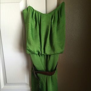 Strapless green dress