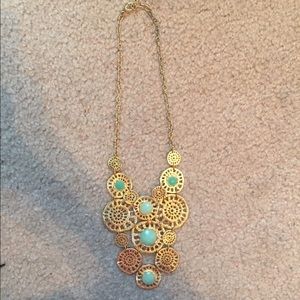 Light blue and gold necklace