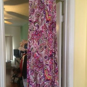 Floral strapless maxi dress