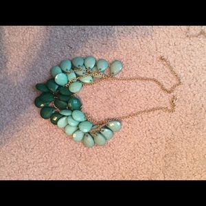 Mint and dark green teardrop necklace