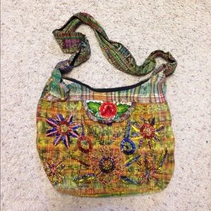 Beaded tote bag