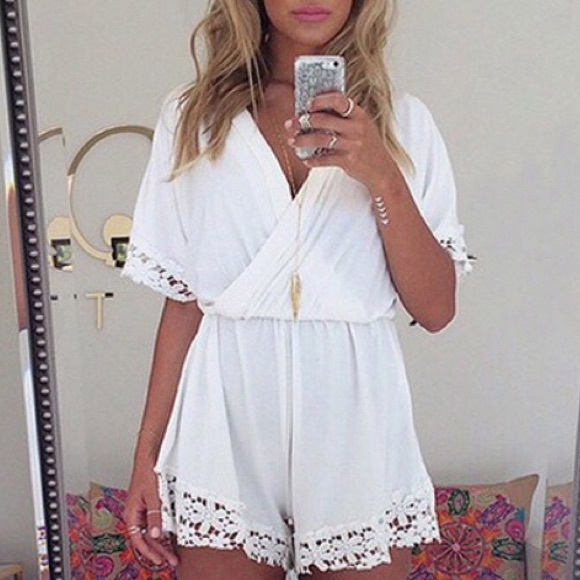 White lace romper